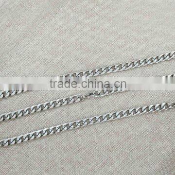 10mm Silver stainless steel curb chain necklace bracelet set; wholesale stainless steel curb chain manufacturer