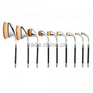 Synthetic hair 9 pieces golf brush custom face makeup brush