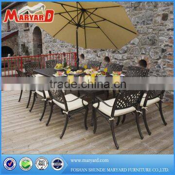 Aluminum furniture 11pcs cast aluminum table and chairs