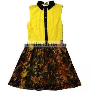 Hot Sale Guangzhou Latest Formal Dress Patterns OEM Design Simple Chiffon Sleeveless Small Girls Dress Summer photo-2