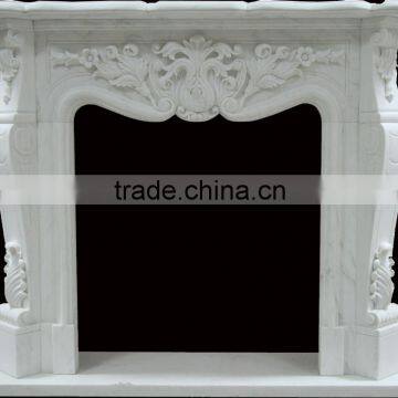 white granite fireplace mantel