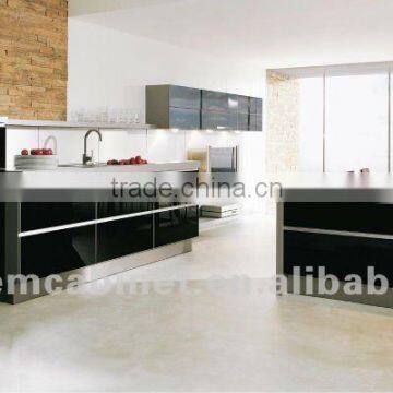 High Gloss Black Bake Painting Kitchen Cabinets