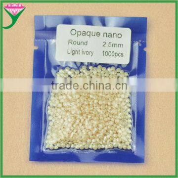 wholesale 2.5mm loose rough beads opaque nano light ivory gems for jewelry making