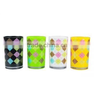 Colored double wall plastic tumbler cup for bathroom use