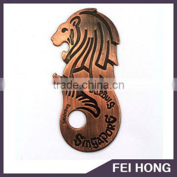 Premium antique copper Merlion engraved logo opener