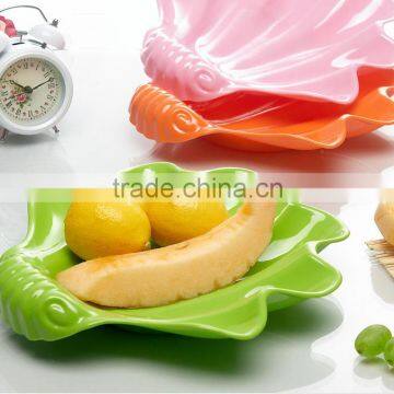 100% food safe serving plate , shell model decorative plastic plates