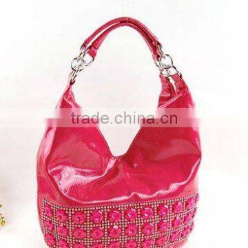 imitated DMC rhinestones heat transfer on girl's bags