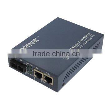 2 RJ45 and single mode dual fibers optical media converter