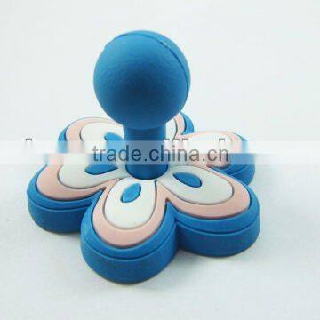 soft pvc round flower magnet hook