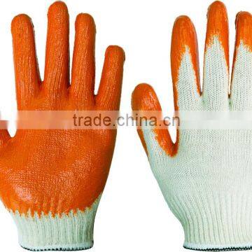 10 guage white yarn flat hanging latex coated gloves