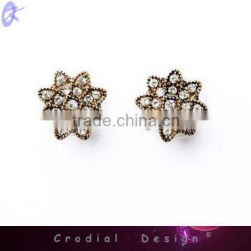 2014 Trendy Desogn Fashion Rhinestone Gold Ear Top Designs For Women
