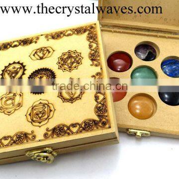 Wholesale chakra Mandala Etched box with chakra Disc set