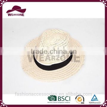 2015 hot selling beige straw bucket hat for girls