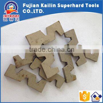 W shape diamond cutting blade segment for trimming granite slab