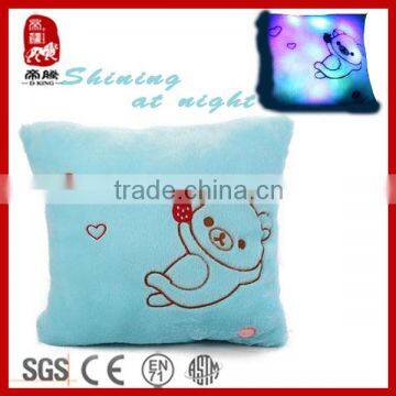 2014 new product soft square shaped plush cushion stuffed led light pillow