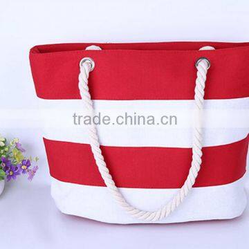 2016 new design canvas beach bag for women