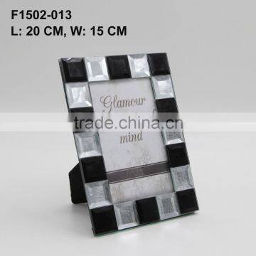 wholesales glass photo frame in colored paperboard edge or glass fragment edge