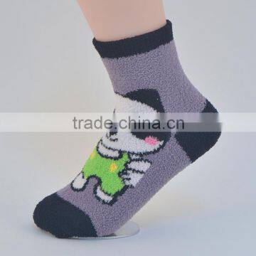 custom animal jaquard cute fuzzy boys tube socks