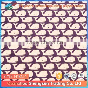 cartoon shark printed nylon spandex mens swimwear fabric