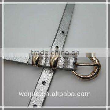 Simple Leather Skinny Belt With Alloy Buckle for Women