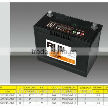 NS60L MF 12V 45AH JIS dry charged car battery