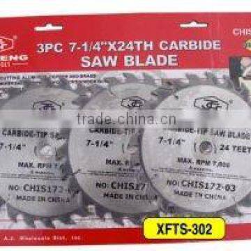 3 pcs professional T.C.T saw blade set