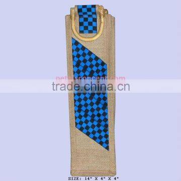 Recyclable Jute Single Wine Bottle Carry Bag