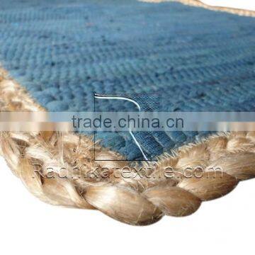 RTHDM-4 Multi Uses Indian Ethnic Cheap Handmade Jaipur Traditional Cotton Jute Material Home Decor Door Mats Manufacturers photo-3