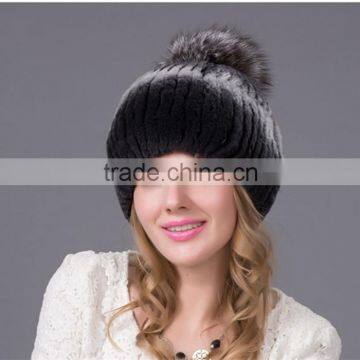 In Stock High Quality Fashion Hat Custom Rex Rabbit Fur Cap Hat