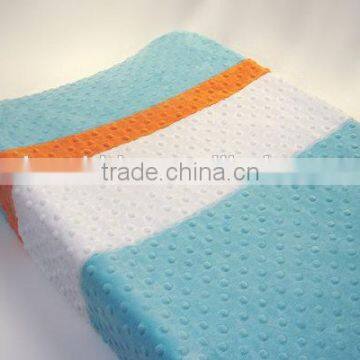 Light Blue Plush Dots Minky Color Block Changing Mat Cover