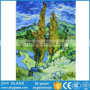 Factory Price Decorative Glass Painting Natural Scenery