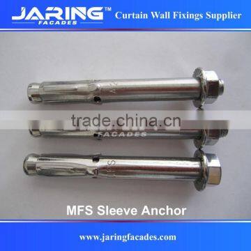 Stainless Steel AISI304/A2 316/A4 MFS Sleeve Anchor with Flange Nut, Expansion Bolts for Wall Mounting M6 M8 M10