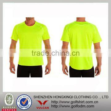 2013 men plain sports wear running Fluorescent green t-shirt