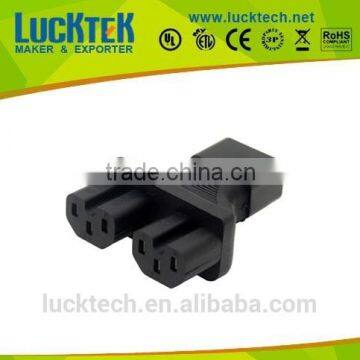 IEC 320 C14 to 2x C15 Y Power splitter adapter