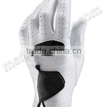 White Black Leather Golf Gloves