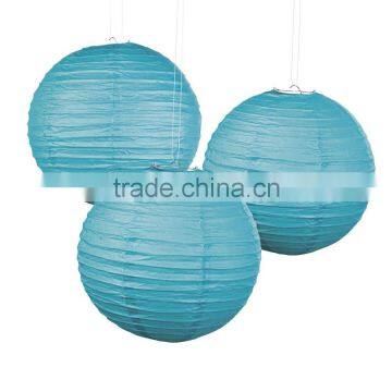 10" Blue Round Paper hanging Lanterns for Romantic Church Wedding Decor                        
                                                Quality Choice