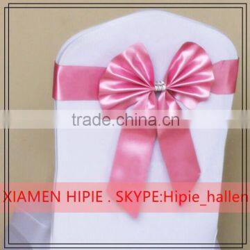 Satin Chair Cover band Bow Decor for Wedding Party