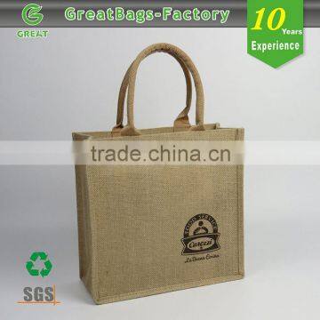 Giveaway Cheap Logo Customized Cotton Jute Bag Jute Shopping Bag