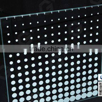 Ceramic silkscreen glass, dots gradual changing size, suit for partition glass, railing glass, balcony glass