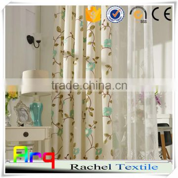 Curtain livingroom window place Spring flower design polyester cotton embroidery fabric for