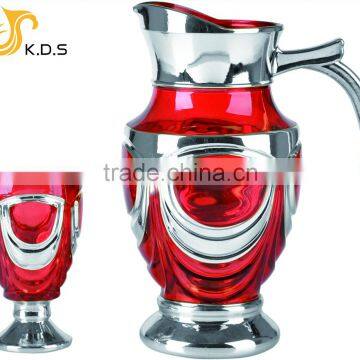 glass silver design water drinware set