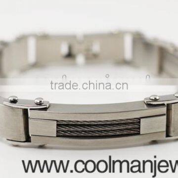 top sale cable inlay titanium bracelet alibaba china supplier wholesale, poplular titanium bracelet jewelry for men