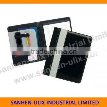 PU or PVC or leather Fashion portfolio with writing pad