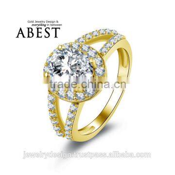 Hot Sell Lady Ring Real 10K Gold Yellow Solitaire Rings Jewelry Ring New Wedding Engagement Rings For Women Gift