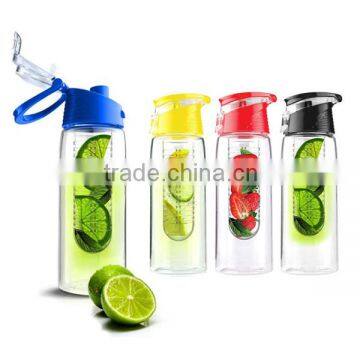 700ml Tritan Fruit Infuser Water Bottle , Lemon Cap Water Bottle