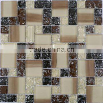 most popular broken crackle glass mosaic tile mix color