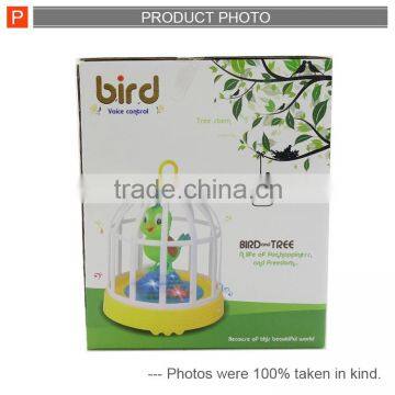 Funny Electric Voice Control Singing Bird Cage Toys for Kids photo-6