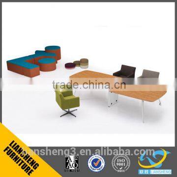 Office furniture Conference Table desk with wood wax material and metal legs