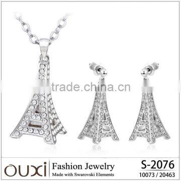 OUXI wholesale charm eiffel tower charm fashion jewelry set S-2076