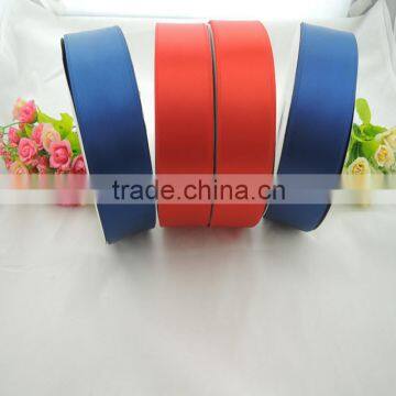 Wholesale Customized 2" 50mm Width Red And Dark Blue Top Quality Polyester Satin Ribbon In Stock